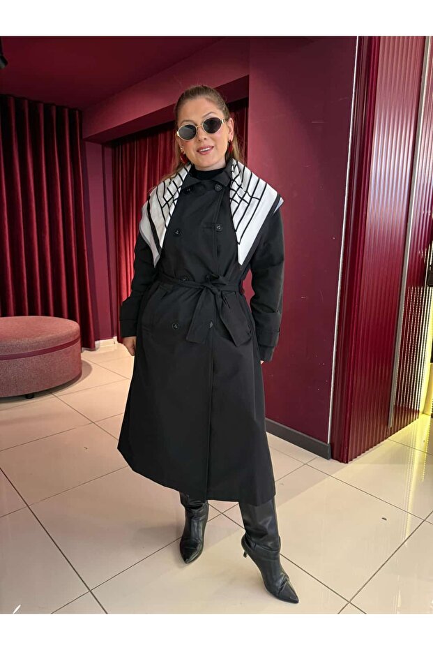 Fularlı Uzun Trenç - 7