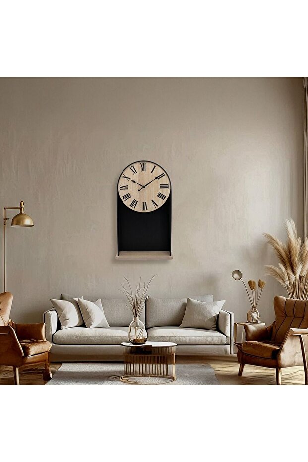 Cambridge Wood Decorative Shelf Wall Clock – Stylish Multi-Functional Silent Quartz 30x50 cm