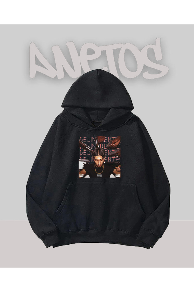Baby Gang 3 Design Black Front Printed Sweatshirt