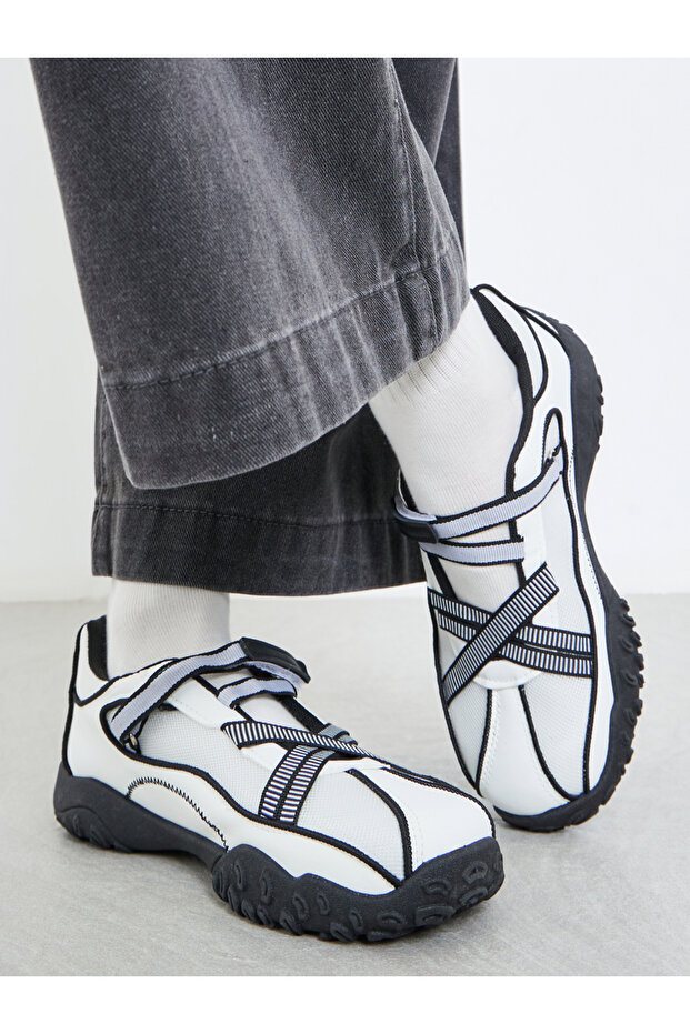 White Comfort Ballerina Sneakers