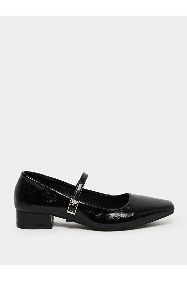 Black Block Heel Mary Jane Shoes