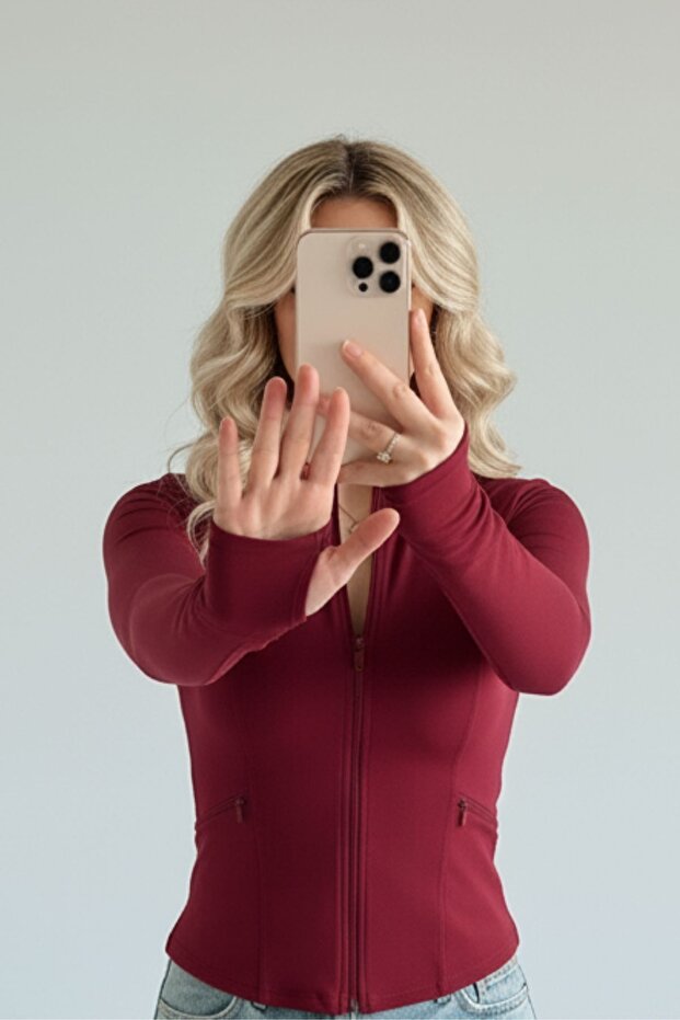 Rover Basic Slim Fit Fermuarlı Bluz - 2