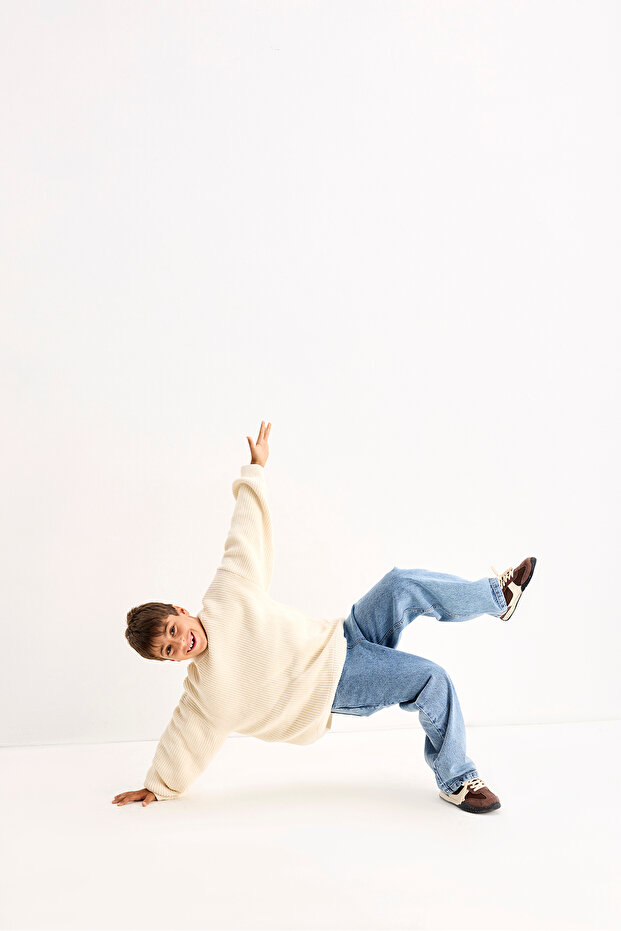 Pamuk Örme Kazak Ekru - 6