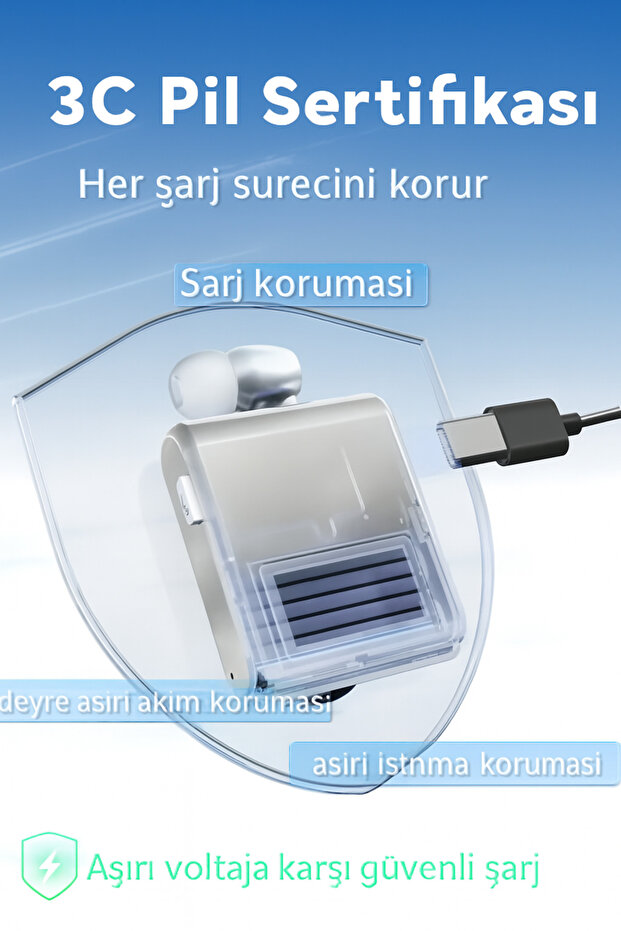 LCD Ekranlı Bluetooth Kulaklık 5.4 Çipli 20 Saat Dinleme Hızlı Şarj Titreşimli Arama Uyarısı - 5