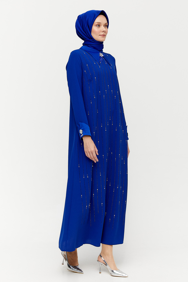 Broşlu Davet Elbise - 3