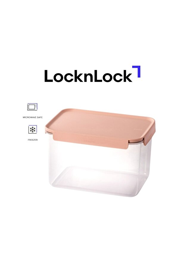 علبة طعام مستطيلة كلاسيك بلس سعة 6 لتر - وردي، قفل من 4 جوانب، قابلة للتكديس ومقاومة للتسرب - 1