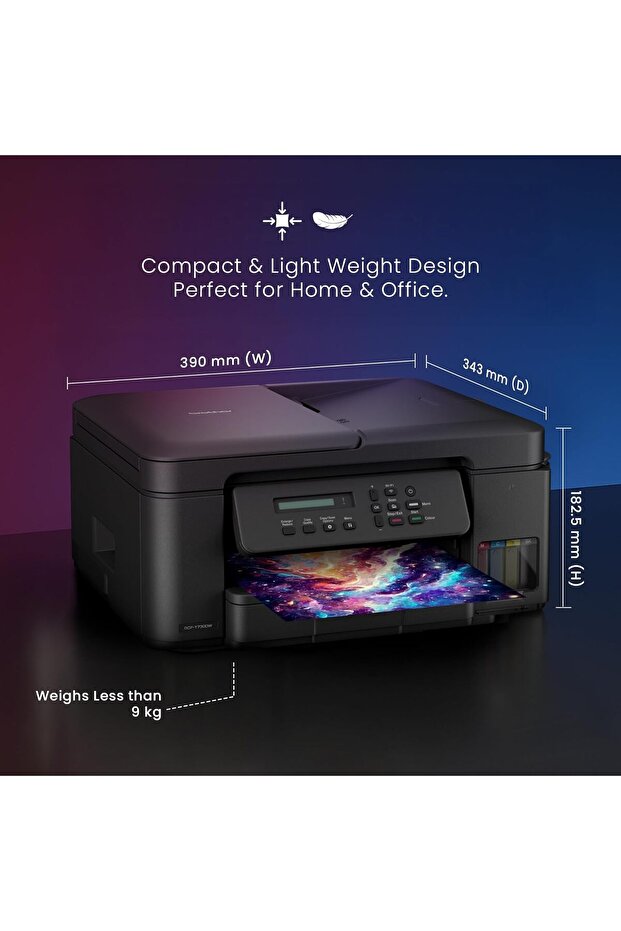 Wireless All In One Ink Tank Printer, DCP-T730DW, Automatic Duplex Print & Scan, ADF - 6