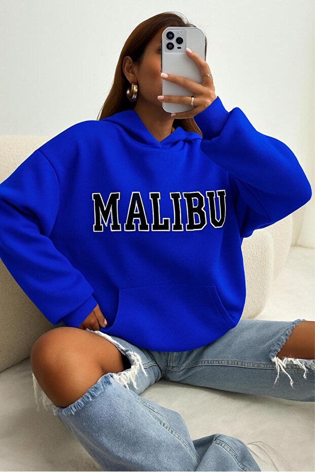 3 Yarn Combed Cotton Malibu Printed Unisex Hooded Sweat