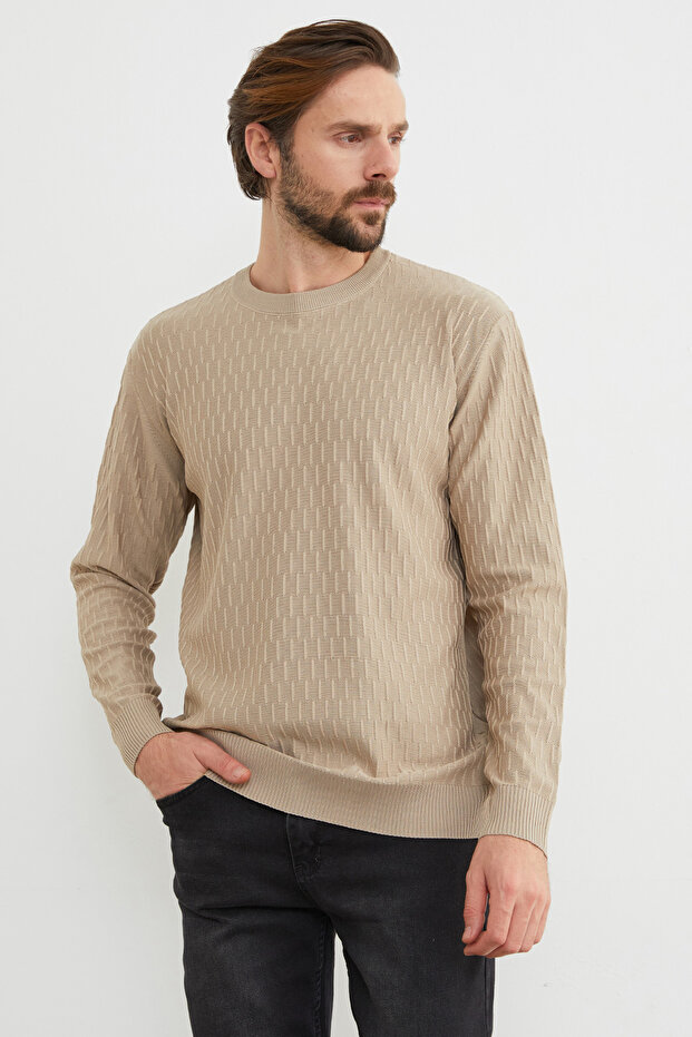 Basic Bisiklet Yaka Triko Kazak - 3