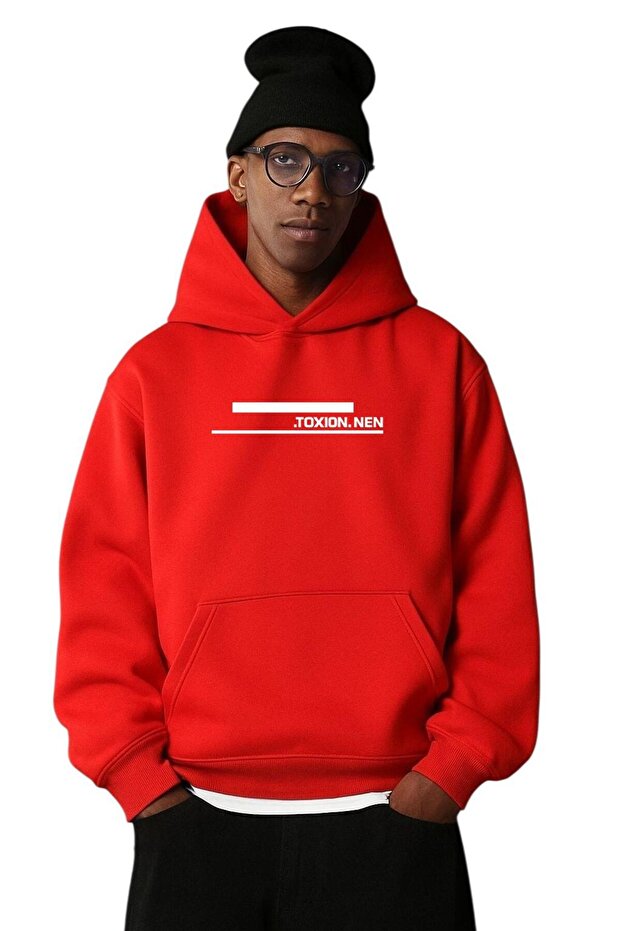 3-Ply Combed Cotton .Toxion.Nen Printed Unisex Hooded Sweatshirt