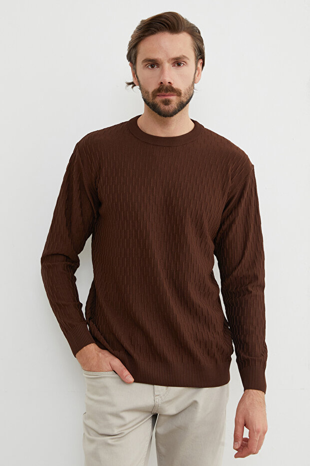 Basic Bisiklet Yaka Triko Kazak - 2