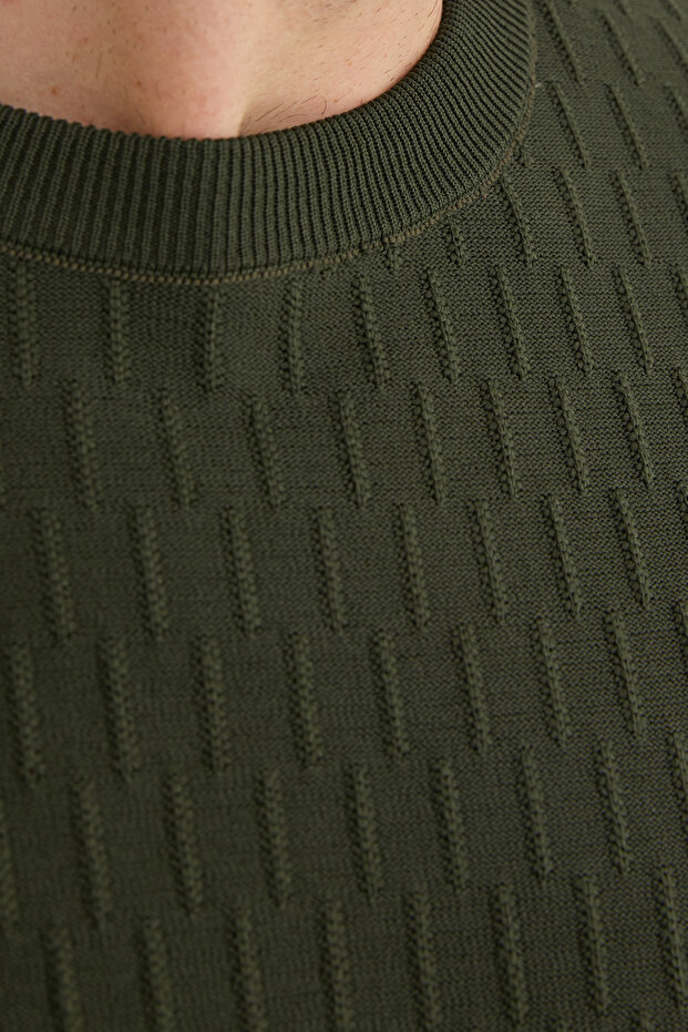 Basic Bisiklet Yaka Triko Kazak - 5