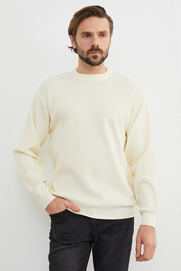 Basic Bisiklet Yaka Triko Kazak - 4