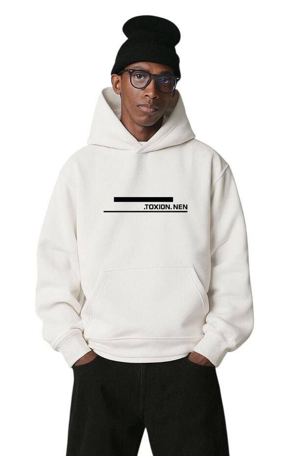 3-Ply Combed Cotton .Toxion.Nen Printed Unisex Hooded Sweatshirt
