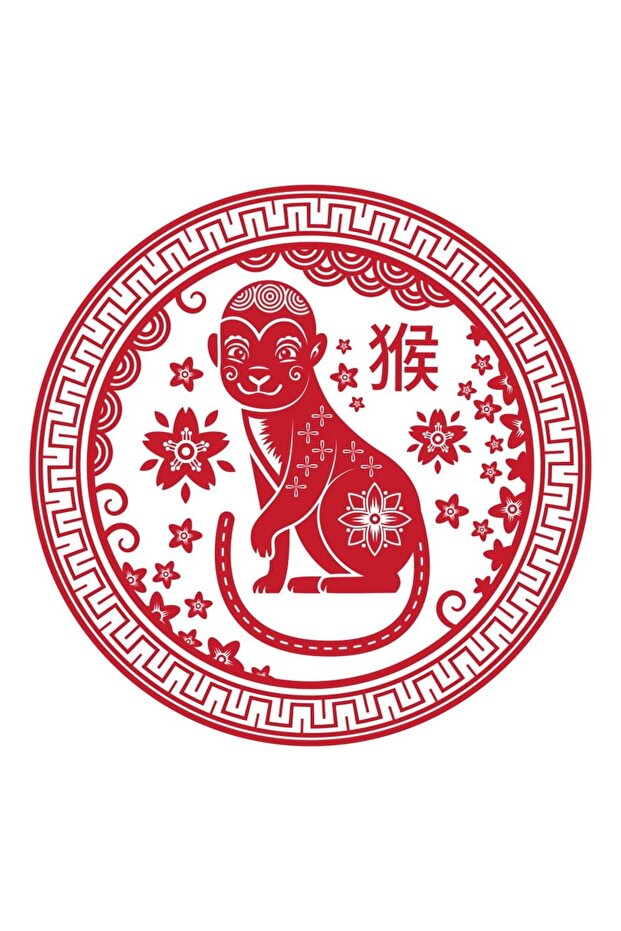 Monkey zodiac sticker - large - 1