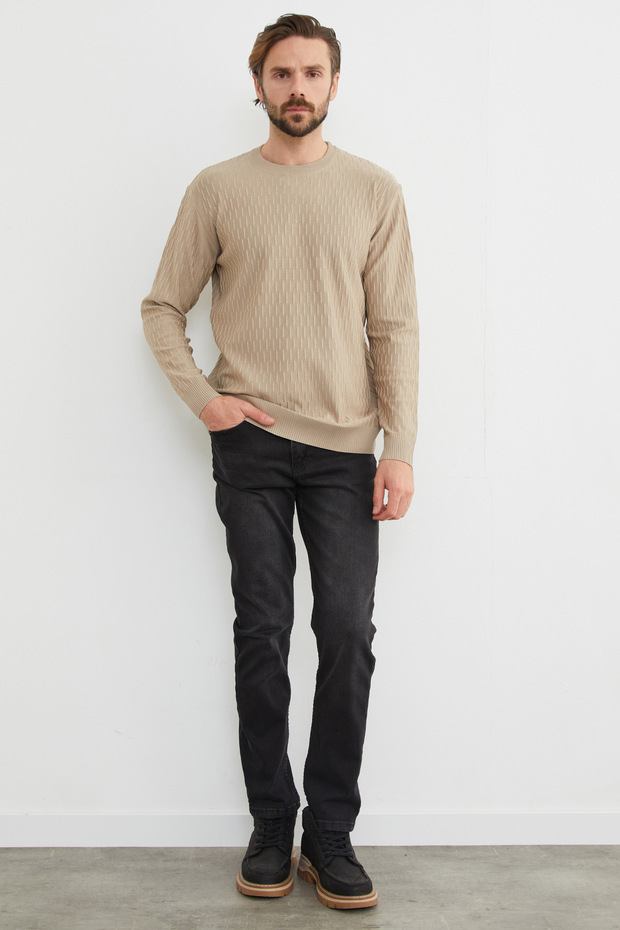 Basic Bisiklet Yaka Triko Kazak - 2