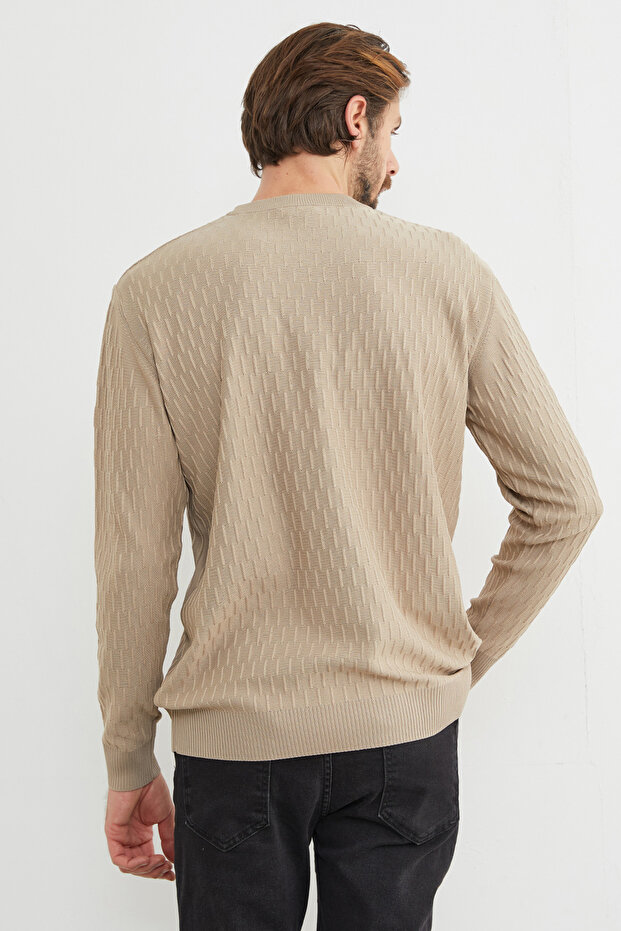 Basic Bisiklet Yaka Triko Kazak - 6