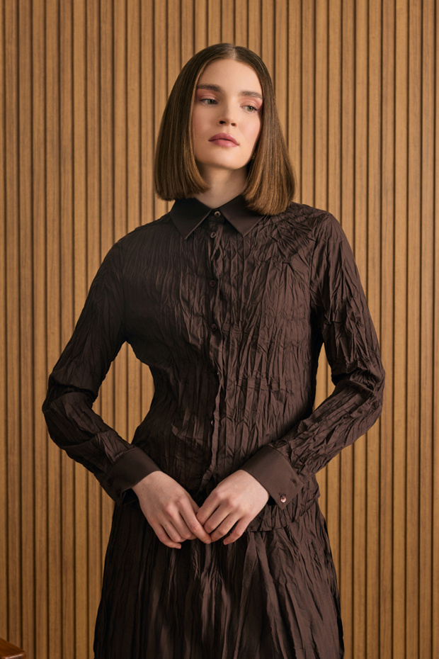 Kraşlı Cotton Gömlek - 4