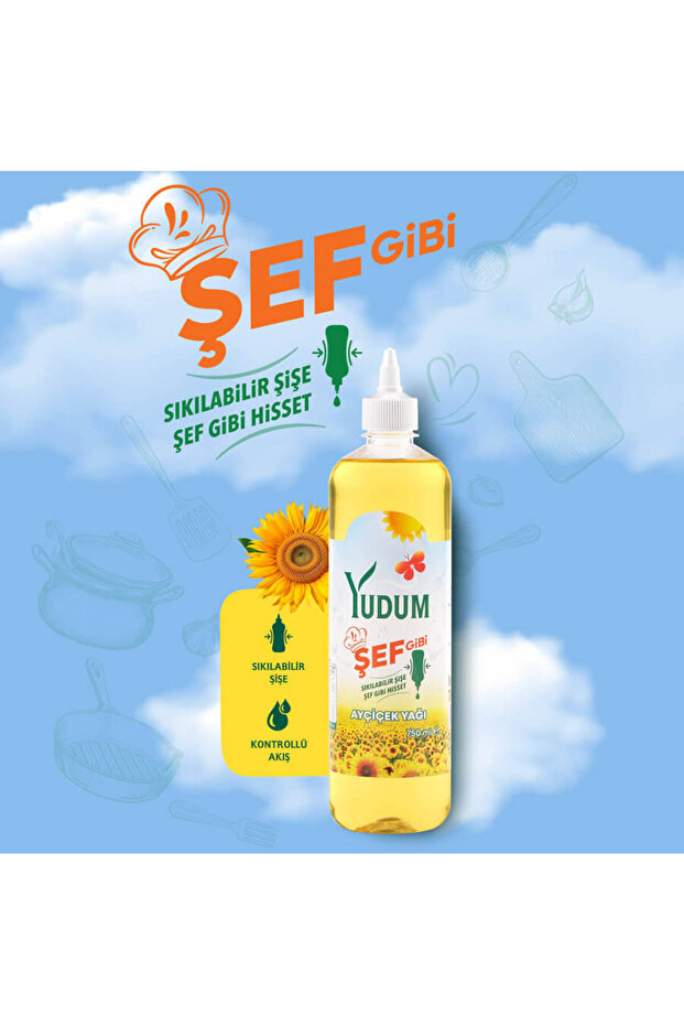 Şef Gibi Ayçiçek Yağı 750 ml Sıkılabilir Pet Sişe - 1