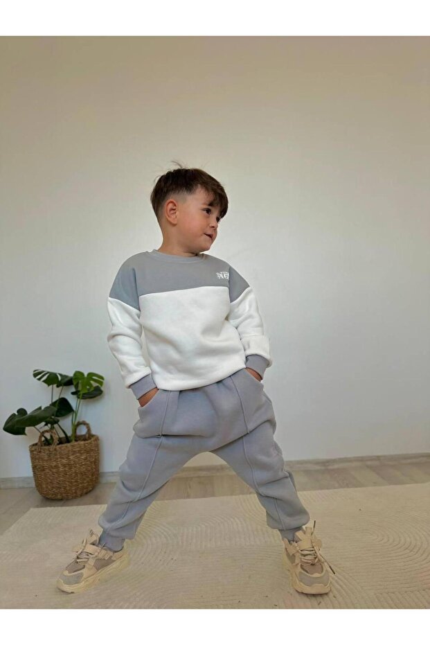 Jeliboom Erkek Çocuk Eşofman Takımı - 3 İplik Şardonlu - 2