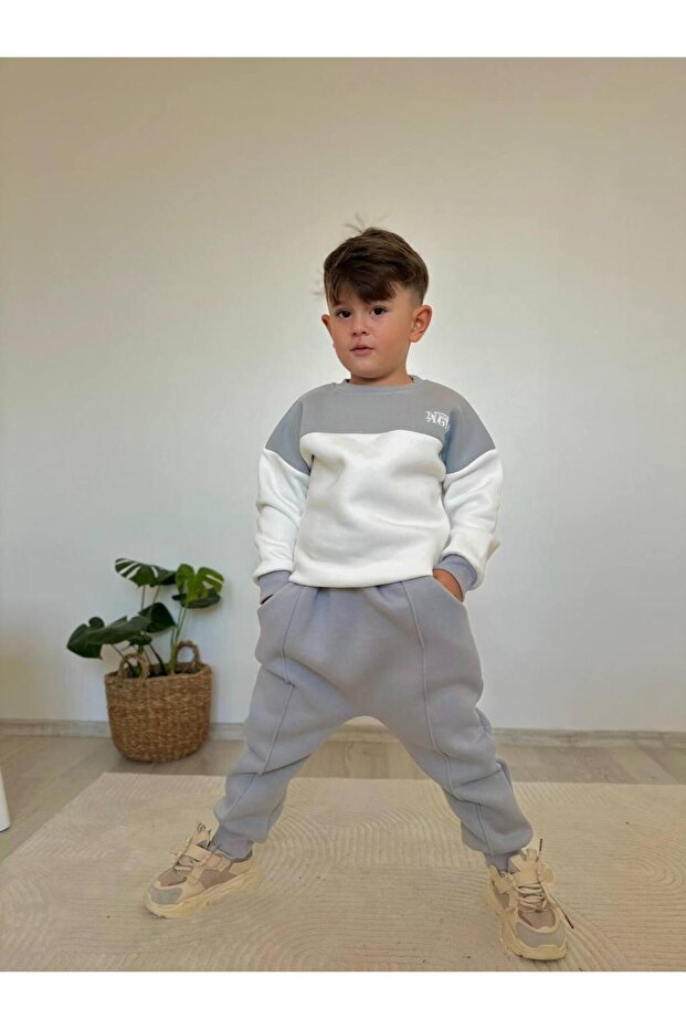 Jeliboom Erkek Çocuk Eşofman Takımı - 3 İplik Şardonlu - 1