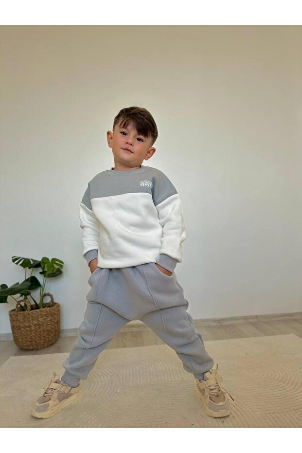 Jeliboom Erkek Çocuk Eşofman Takımı - 3 İplik Şardonlu - 3