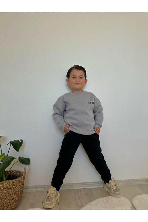 Jeliboom Erkek Çocuk Eşofman Takımı - 3 İplik Şardonlu - 3