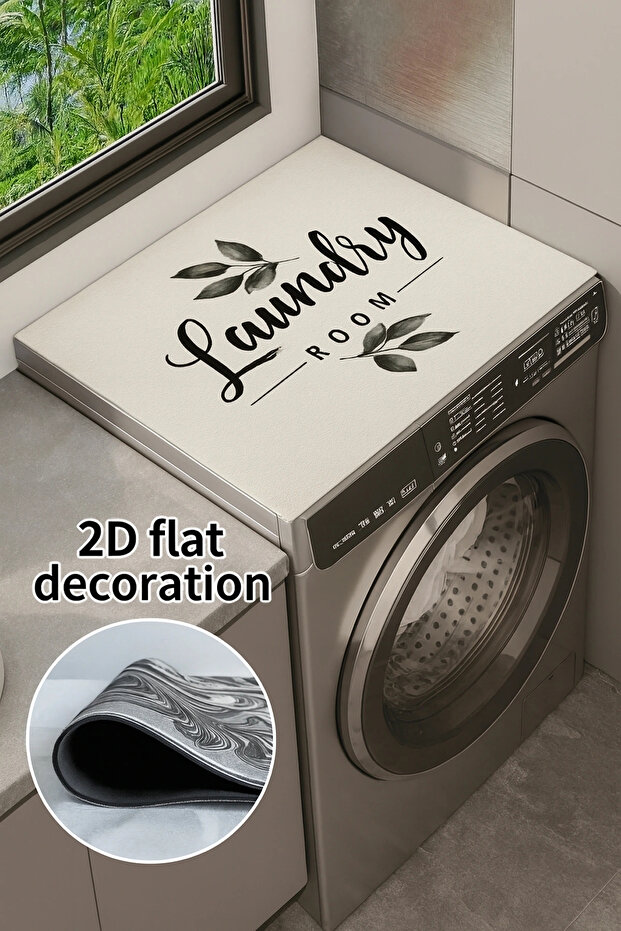 Clothes Dryer Top Organizer Mat Liquid-Proof Cover Minimal Laundry
