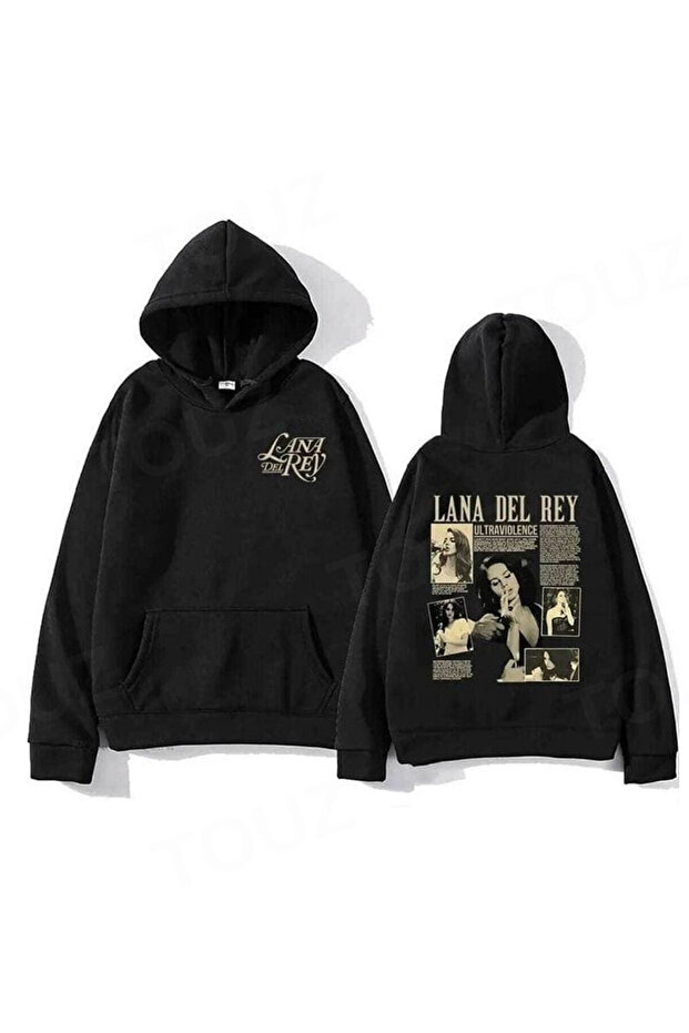 Lana Del Rey Printed Black Color Hooded Sweatshirt
