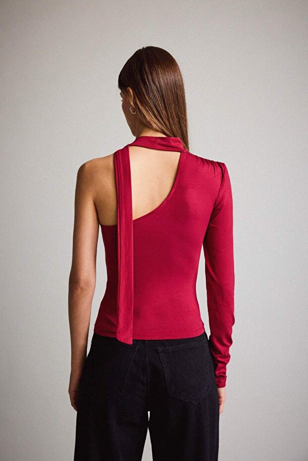 Tek Omuzlu Bağlama Detaylı Bluz G3334AX25WN - 6