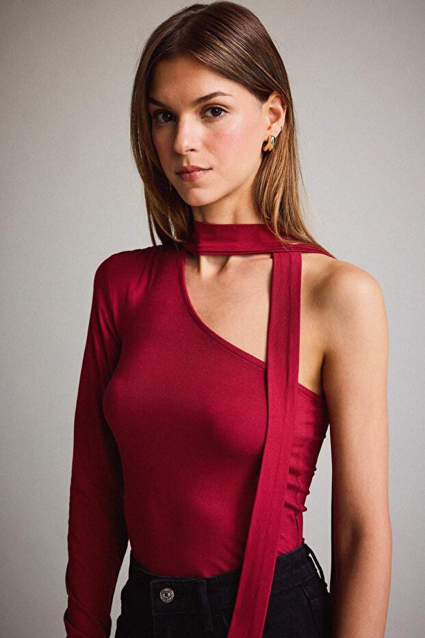 Tek Omuzlu Bağlama Detaylı Bluz G3334AX25WN - 4