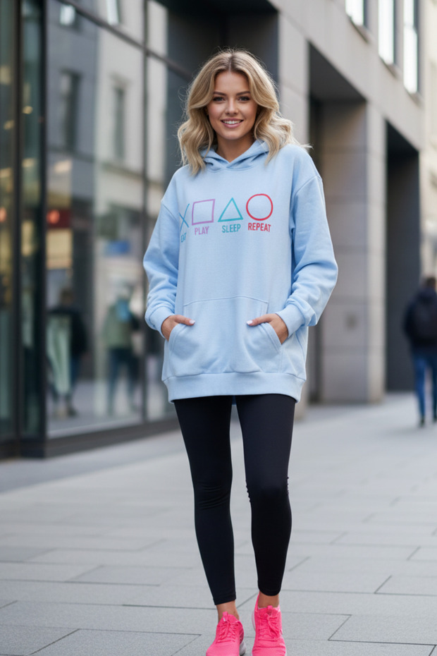 Printed Unisex Hooded Sweatshirt Patterned Oversize Hoodie