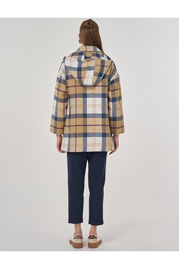 معطف منقوش باللون البيج - 5