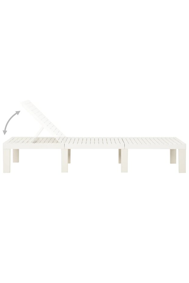 Șezlong, alb, plastic - 3