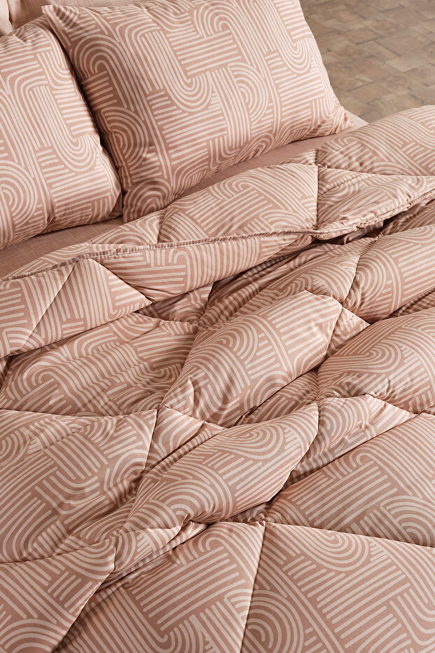Nola Easy Cotton Comforter Set Tek Kişilik Cappucino - 6