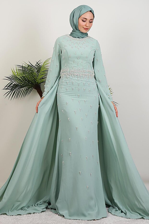Mery İnci estélyi ruha, menta színű - 2