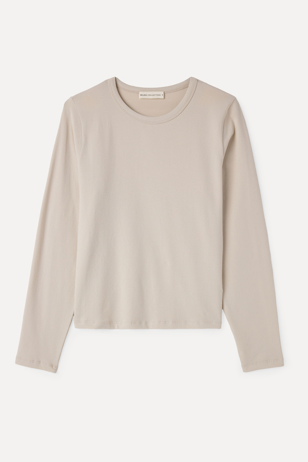 Women's Off-White Crew Neck Long Sleeve T-Shirt