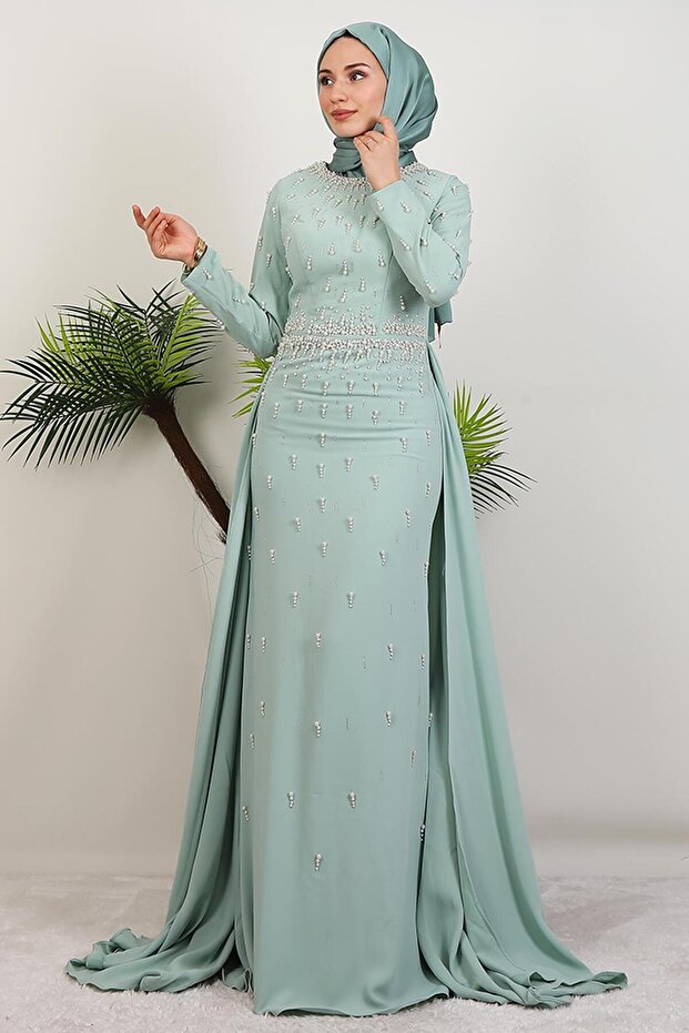 Mery İnci estélyi ruha, menta színű - 3