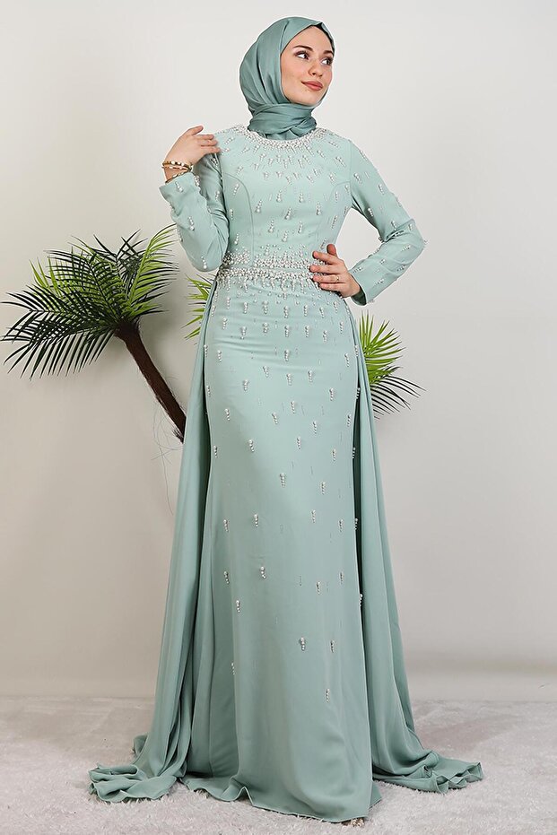 Mery İnci estélyi ruha, menta színű - 1