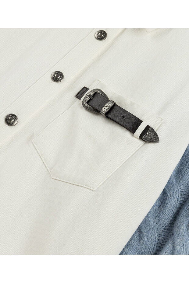 TRİKO MIX NON DENİM GÖMLEK - 4