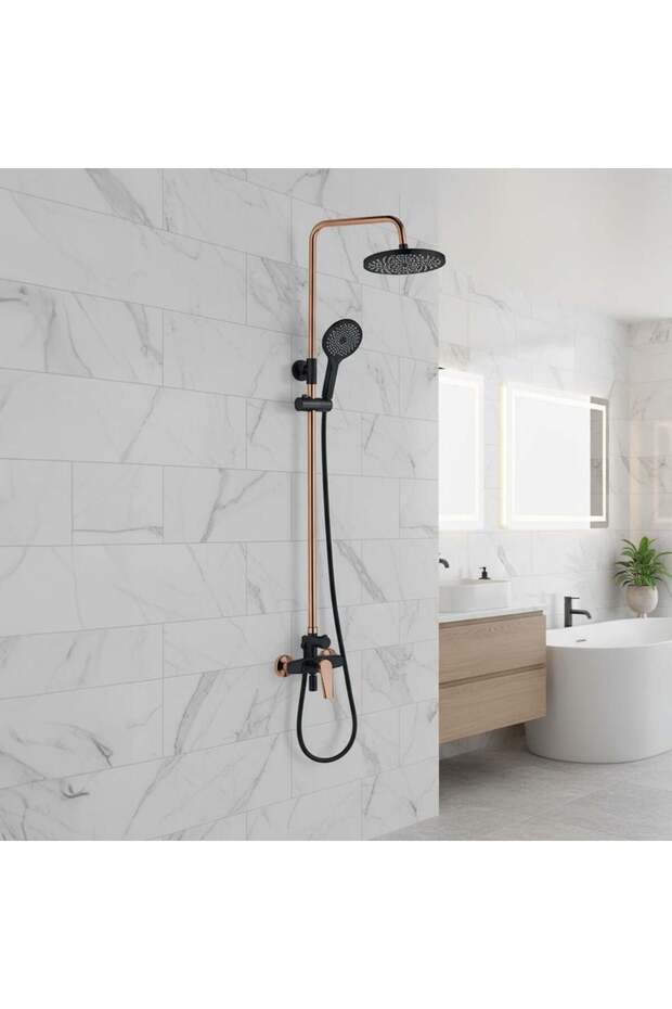 Milano Dulce Rain Shower Column Set | Rose Gold & Matt Black | Modern Luxury Upgrade