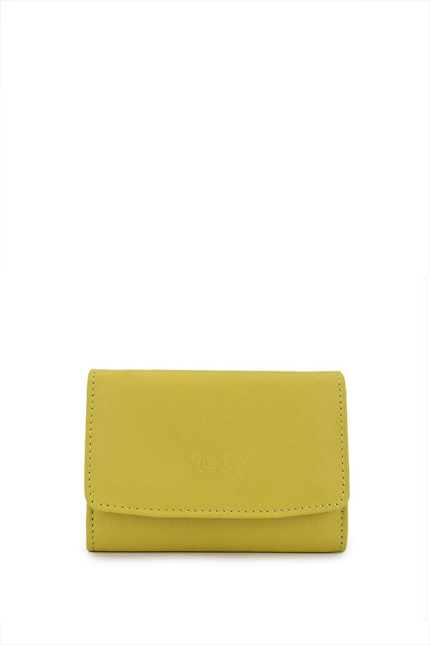 Unisex Genuine Leather Yellow Card Holder