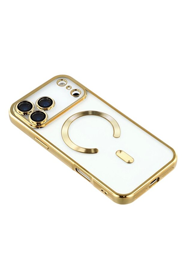 Husă de protecție pentru iPhone 17 Pro, Optim Solution, aurie/transparentă, antișoc, încărcare rapidă - 2