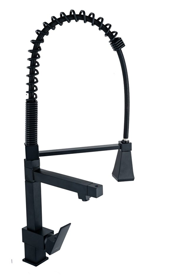 Professional kitchen faucet, rectangular matte black design - 4