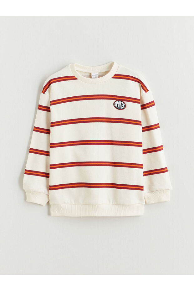 Vizyon New Season Crew Neck Striped Boys' Sweatshirt