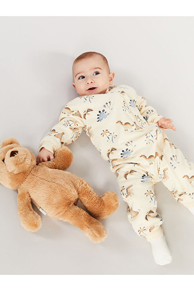 LCW baby 1 Tog Bisiklet Yaka Uzun Kollu Erkek Bebek Tulum - 1