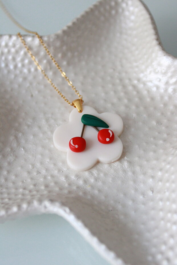 Steel Polymer Cherry Pendant