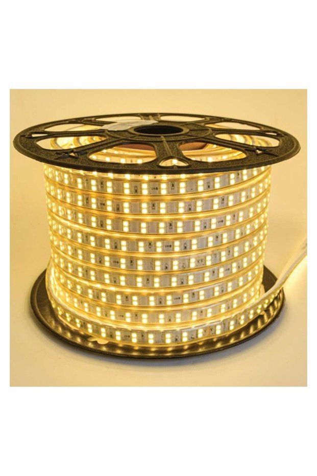 شريط إضاءة LED مقاوم للماء باللون الأصفر بطول 50 مترًا