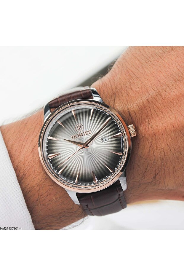Hm27437S01-4 Leather Band Men's Wristwatch