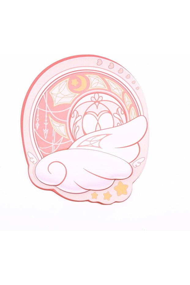 Ergonomic Mouse Pad with Wrist Rest, Non-Slip Base, Small - Star Wings Series, Pink, Polyu - 1